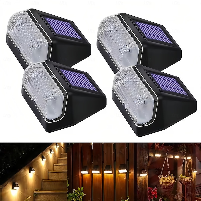 4 Pcs 2pcs 1PC  Outdoor LED Solar Wall Light Hedge Rainproof Garden Decoration Swimming Pool Waterproof IPX Park Stair Step Fence Lawn Lighting2