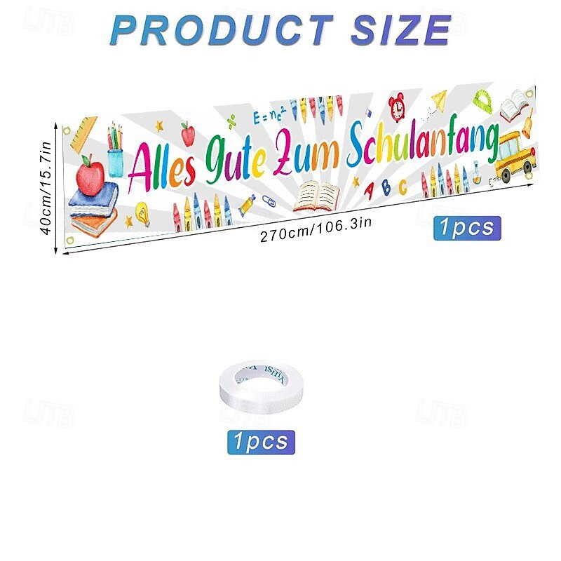 Back to School Fence Banner for German Students Welcome Party Decoration Hanging Banners for Party Supply4