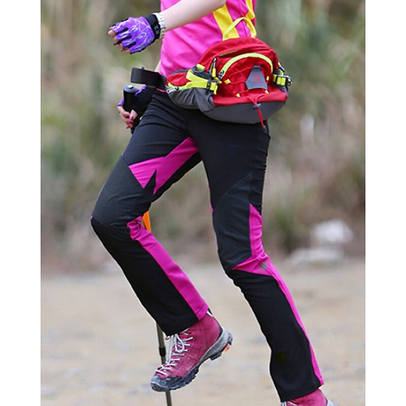 Women's Outdoor Pants Hiking Pants Trousers Patchwork Outdoor Regular Fit Waterproof Windproof Lightweight Bottoms Elastic Waist Purple Camping / Hiking / Caving Running S M L XL XXL
