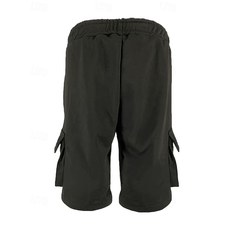 Men's Athletic Shorts Sweat Shorts Shorts Summer Shorts Pocket Drawstring Elastic Waist Plain Comfort Breathable Short Outdoor Sports Classic Casual Black Blue Micro-elastic4