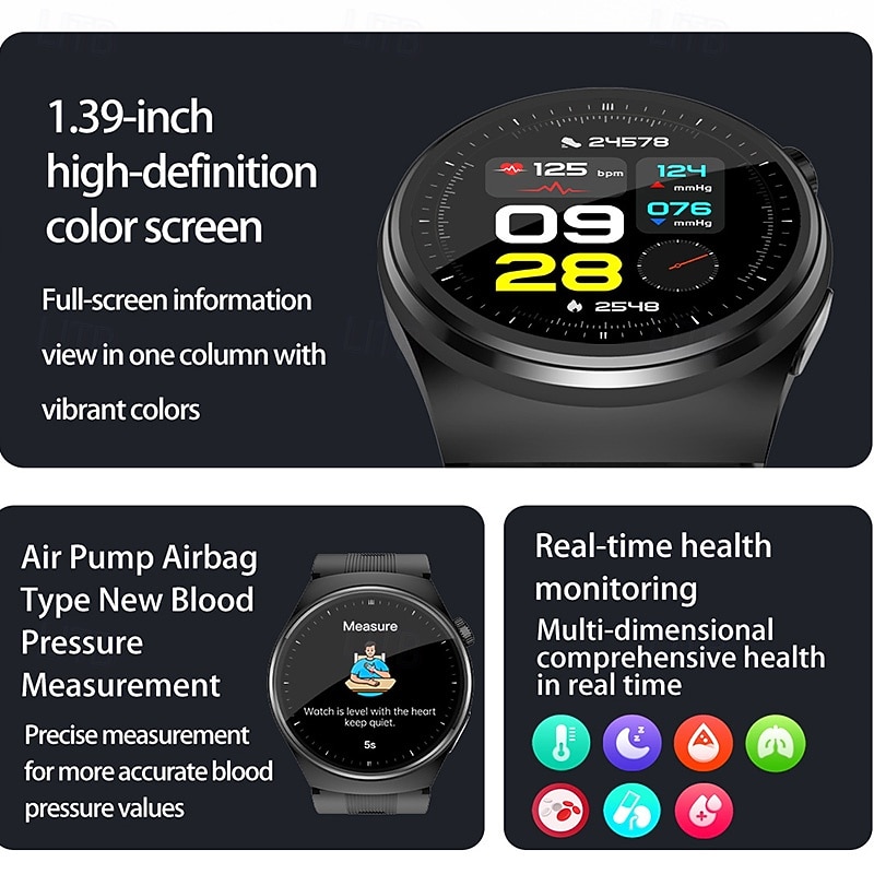 2025 New Accurate Blood Pressure Measurement watches Blood Sugar Lipid ECG Smart Watch Health Fitness Sport SmartWatch3