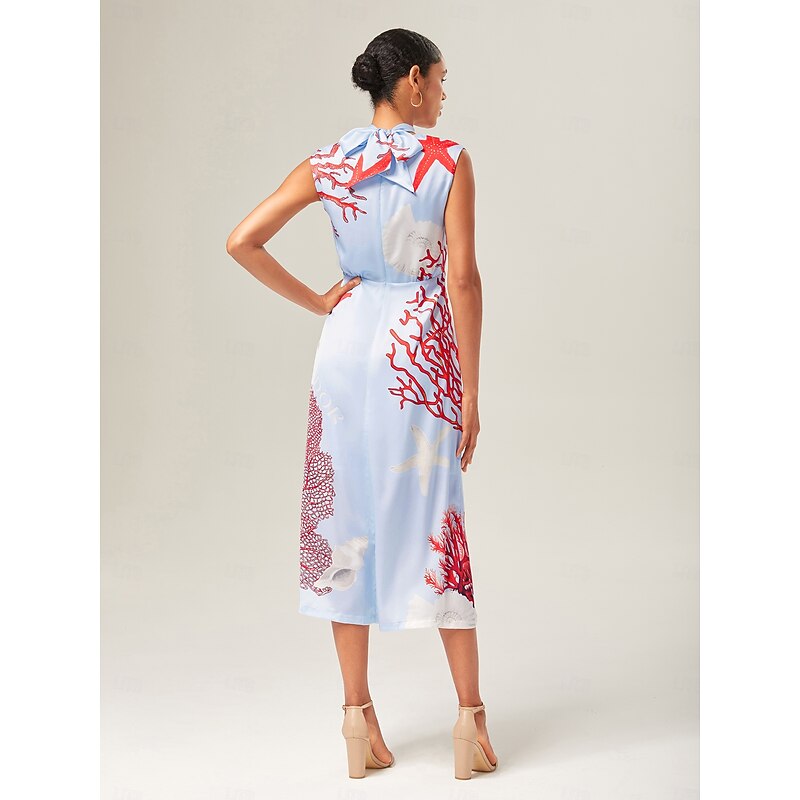 Elegant Ocean tie Maxi Dress4