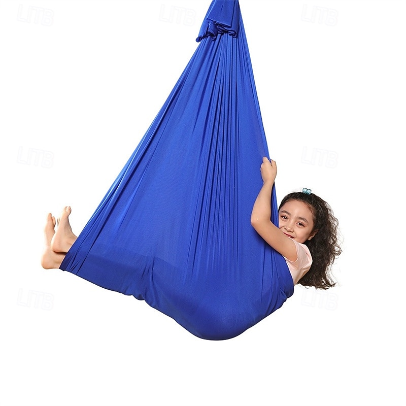 1 Aerial Yoga Hammock With full Hardware - Hug Swing for Outdoor and Indoor Yoga Camping Picnic - Hand Washable Woven Fabric With  80% Textile Content - Size 110X59 Inches4