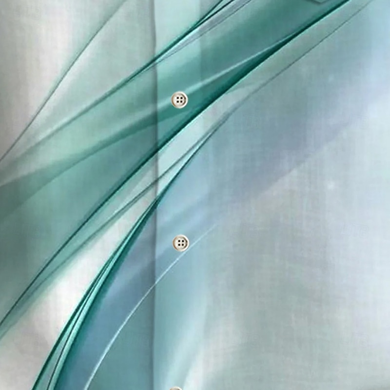 Men's Gradient Waves Marble Shirt Summer Shirt Button Up Shirt Short Sleeve Fashion Casual Outdoor Vacation Dailywear Summer Spring Turndown 3D Print Collared Shirts Front One Pocket White Blue Khaki3