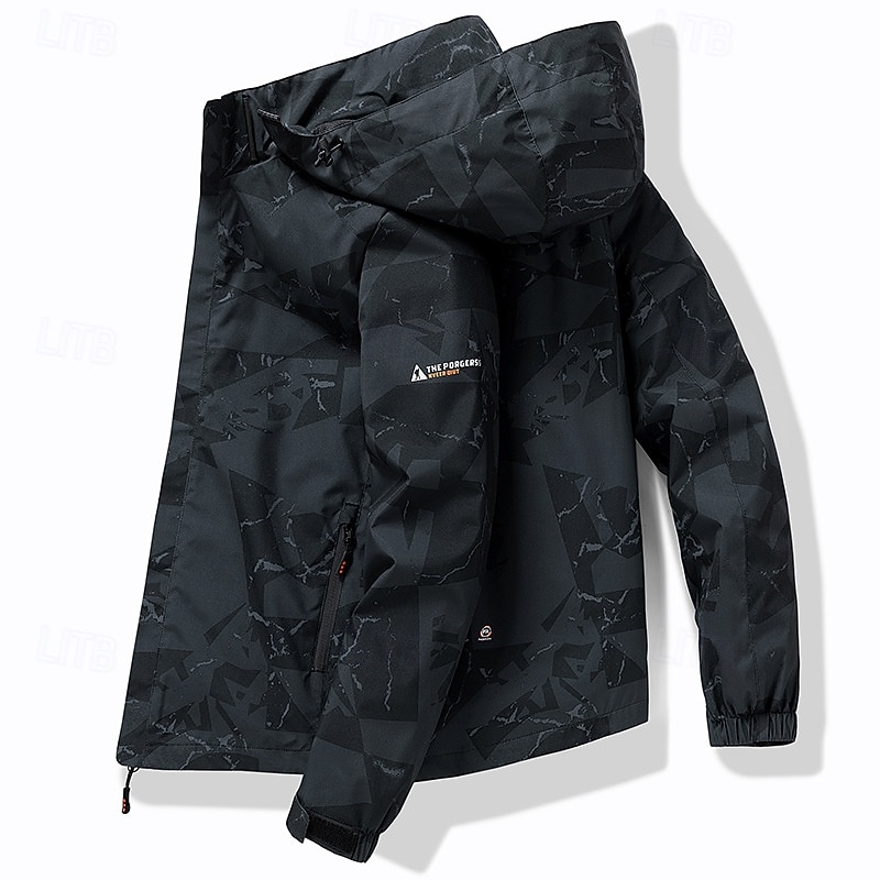 Men's Windbreaker Hiking Jacket Rain Coat Outdoor Waterproof Windproof Hiking Outfits Hiking Clothes Spring Autumn / Fall Top Camping / Hiking / Caving Running Dark Grey Black Blue2