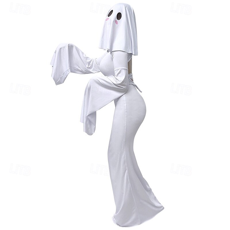 Ghost Ghostly Bride Halloween Dress Cosplay Costume Halloween Adults' Women's Halloween Masquerade Day of the Dead Carnival Performance Halloween Easy Halloween Costumes Dress Up4