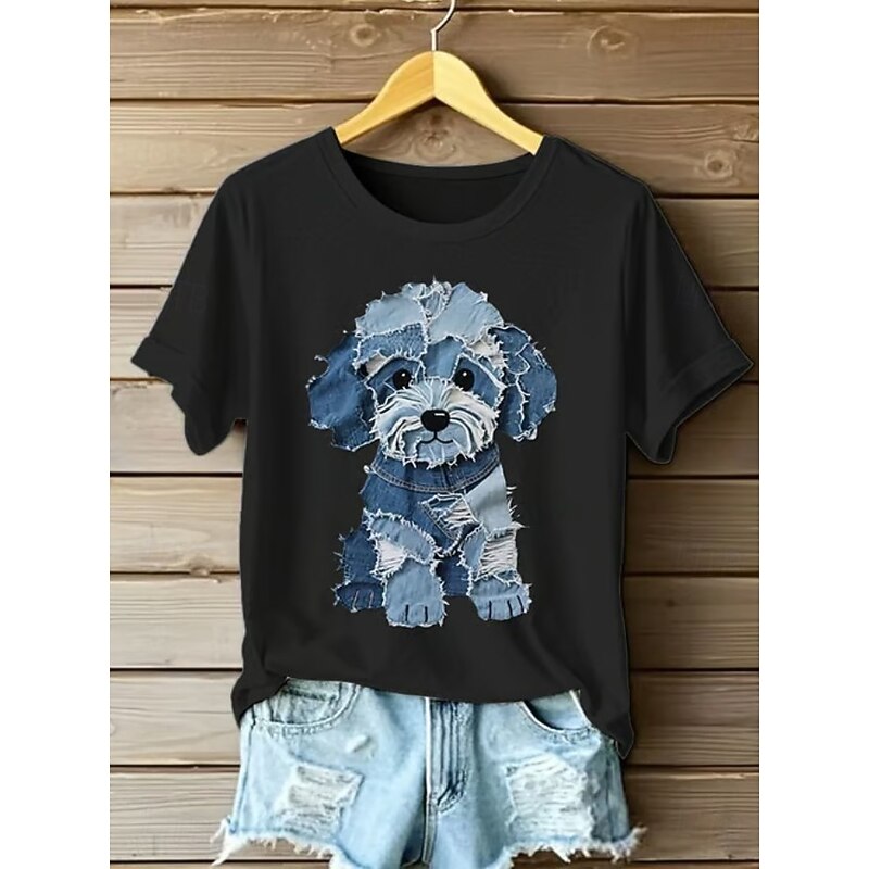 Women's T Shirt Graphic Animal Cat Vintage Stylish Classic Short Sleeve Crew Neck Regular Tops Daily Weekend Print Black White Pink Blue Green Summer Spring4