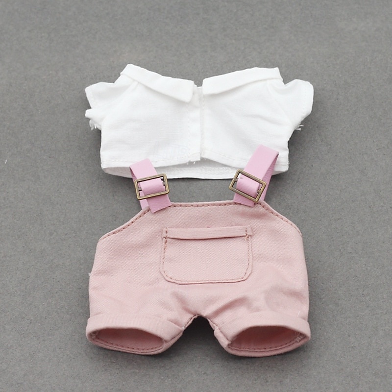 Clothes Set(NO DOLL) ForLabubu, Hat & Overalls Set for 17cm Doll Accessories Suit Cute Clothes ForLabubu Dress up Unique Style2