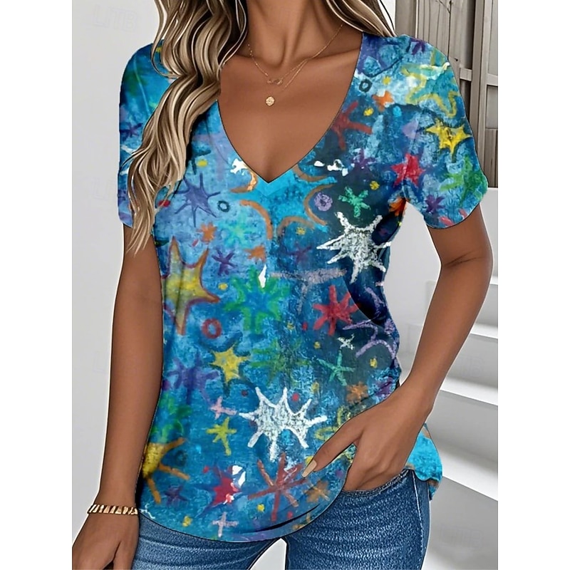 Women's Alzheimer's Print T Shirt Floral Graphic Plants Vintage Stylish Classic Short Sleeve Crew Neck Round Neck Regular Tops Daily Going out Weekend Print Black White Purple Summer