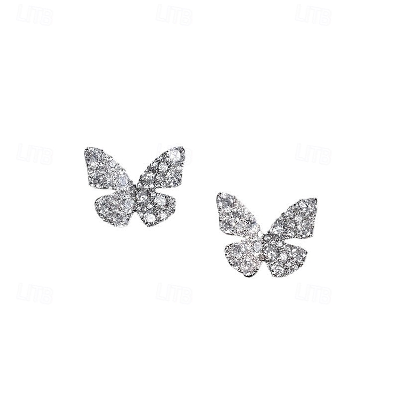 Women's Stud Earrings Tropical Butterfly Joy Tropical Stylish Earrings Jewelry Silver For Party2