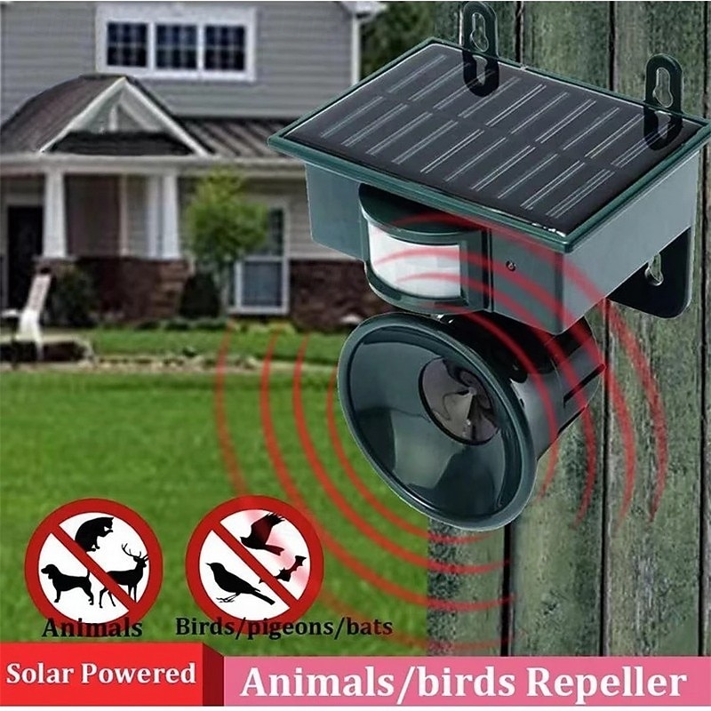 Solar Ultrasonic Bird Repellent Solar Pest Repeller Deer Repellent Cat Repellent Dog Repellent Mouse Repellent New Animal Repellent