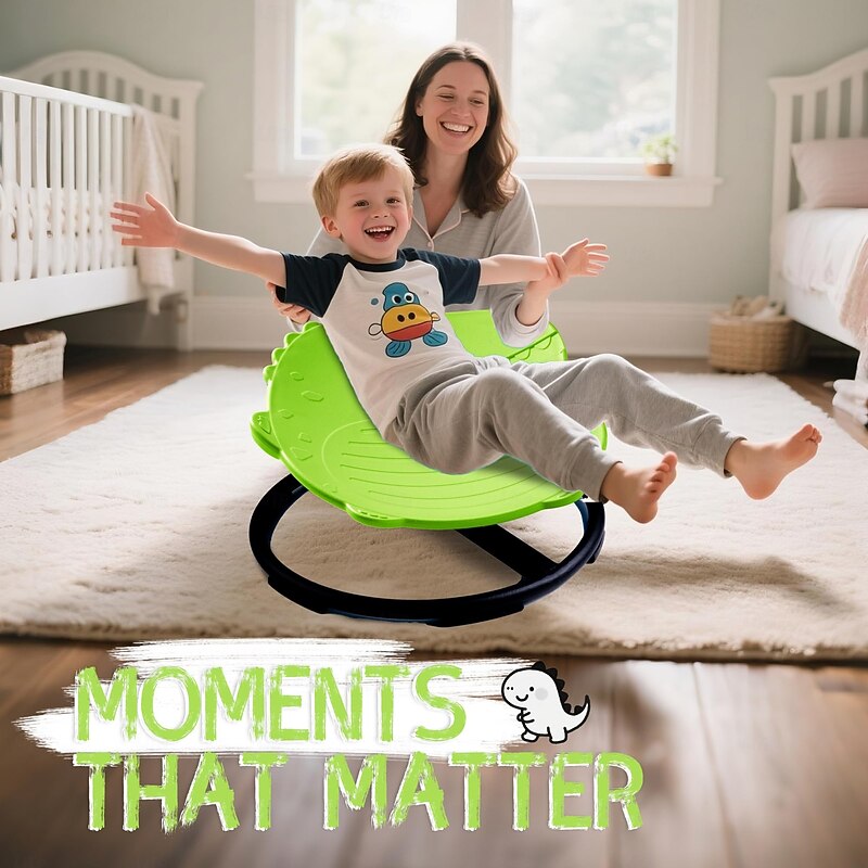 Turtle-Backed Swivel Sensory Chair for Kids - Vestibular Training & Physical Fitness Equipment