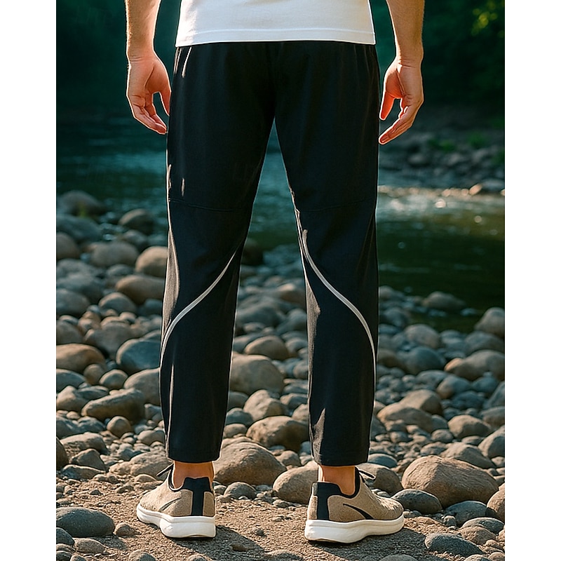 Men's Hiking Pants Trousers Hiking Trousers Outdoor Regular Fit Waterproof Windproof Quick Dry Lightweight Pants / Trousers Elastic Waist Dark Grey Black Camping / Hiking Golf Running M L XL XXL XXXL4