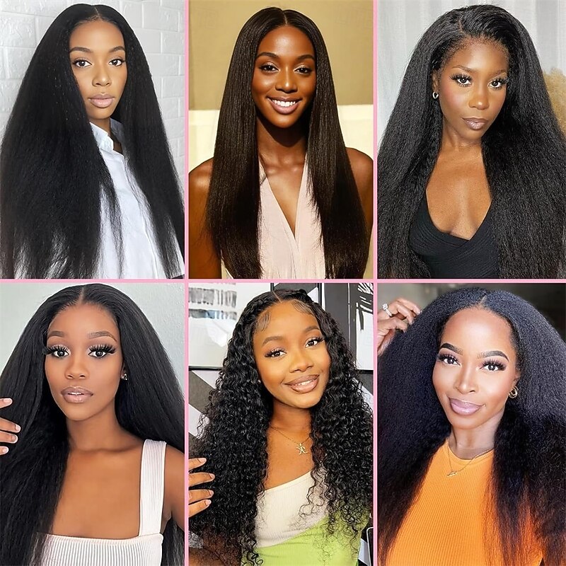 14 Inch Kinky Straight Clip in Hair Extensions Natural Black 7 Pcs Seamless Yaki Straight Clip in Hair for Black Women 100G Full Head Yaki Straight Synthetic Hair4