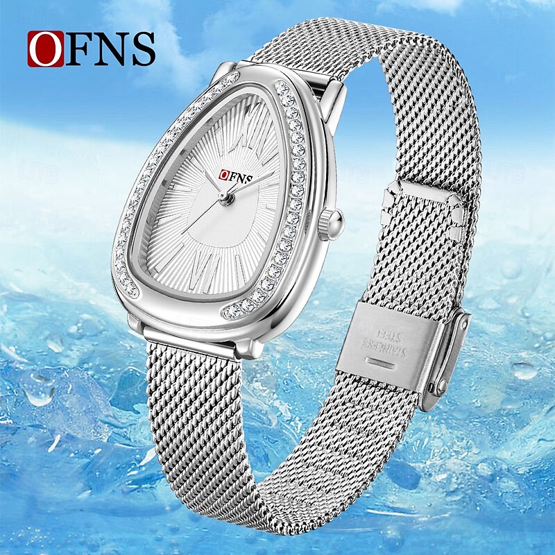 Women Quartz Watch Creative Fashion Casual Wristwatch Waterproof World Time Decoration Mesh Belt Watch