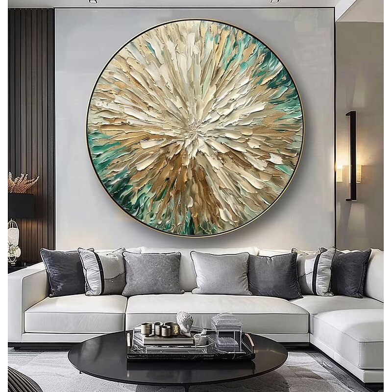 Abstract Modern Luxury Canvas Art Hand Painted Knife Oil Painting Neutral Tones with Gold Accents with insde wood frame4