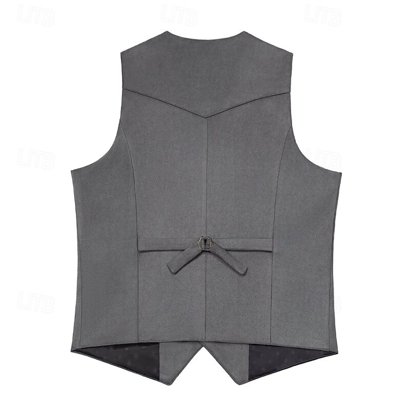 Men's Faux Suede Vest Vest Gilet Suede Vest Outdoor Daily Vintage Spring Fall Pocket Buttons Polyester Comfortable Plain Single Breasted One-button V Neck Regular Fit Black Champagne Navy Blue Dark4