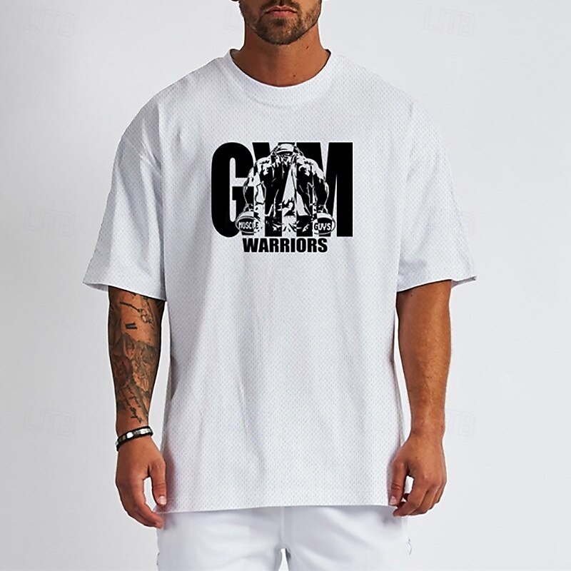 Men's Plus Size T Shirt Tee Top Crew Neck Short Sleeve Fashion Outdoor Vacation Daily Printed Black White Yellow Polyester Clothing Apparel4