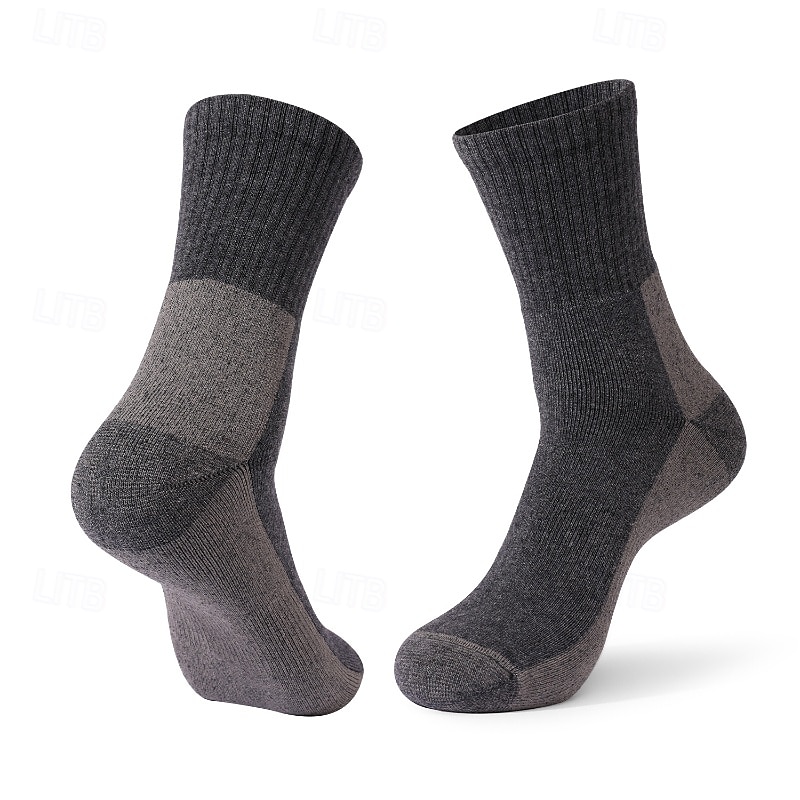 1 Pair Women's merino wool socks Hiking Socks Running Socks Sports Socks Thermal Warm Breathable Anti Blister Sweat-Wicking Winter Outdoor ankle Patchwork Wool Dark Grey Black Army Green for Running2