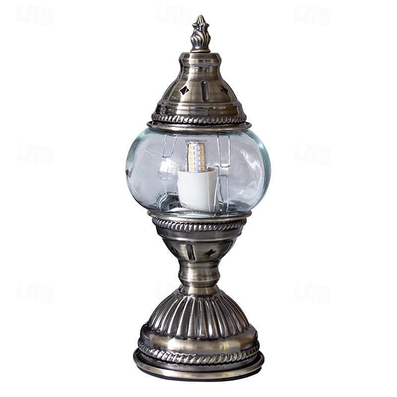 Turkish Mosaic Lamp Kit, Decorative Glass Table, Bedside Night Light for Living Room and Bedroom, Make Your Own Lamp, Antique Bronze Base2