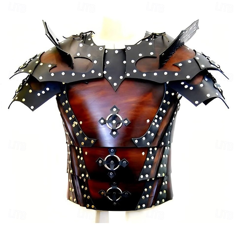 Retro Vintage Medieval Renaissance Armor Vest Chest Guard Knight Ritter Viking Elven Fancy Dress Men's Viking Halloween Carnival Masquerade Party Renaissance Fair LARP Adults' Chest Guard All Seasons