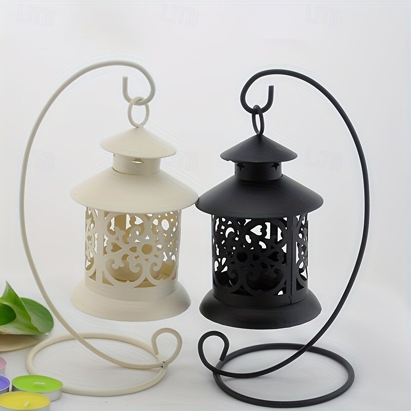 1pc Iron Candle Holder Ornament Creative Home Desktop Decor Romantic Craft European Iron Hollow Candle Holder Ornament Valentine's Day For Home Ornament Proposal Arrangement Wedding Room Wedding4