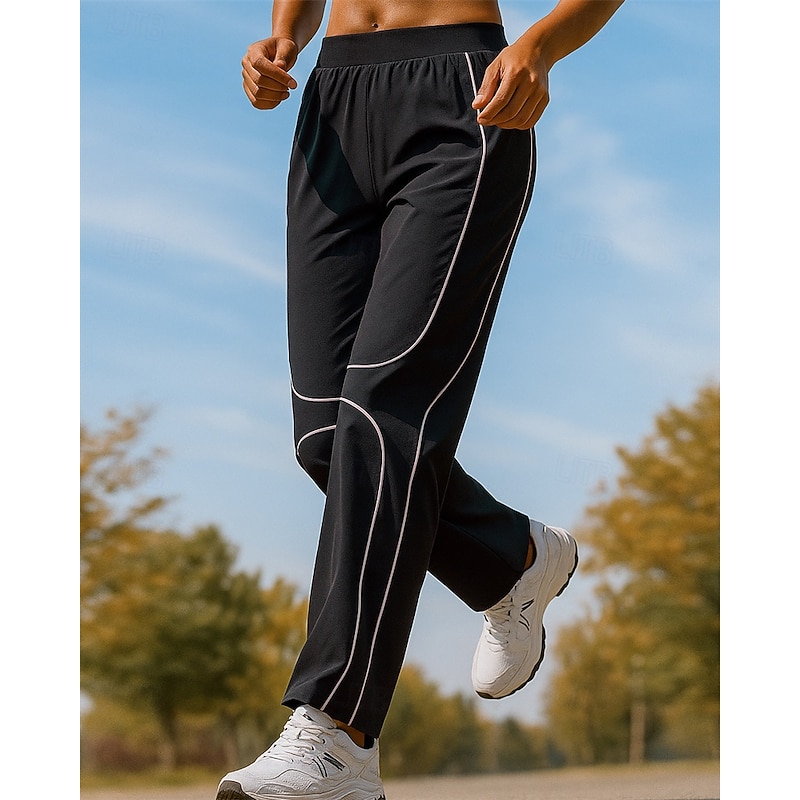 Men's Joggers Sweatpants Running Pants Elastic Waistband Pants / Trousers Sports & Outdoor Casual Fall Lightweight Elastic Tennis Running Jogging Regular Fit Sportswear Activewear Solid Colored Black