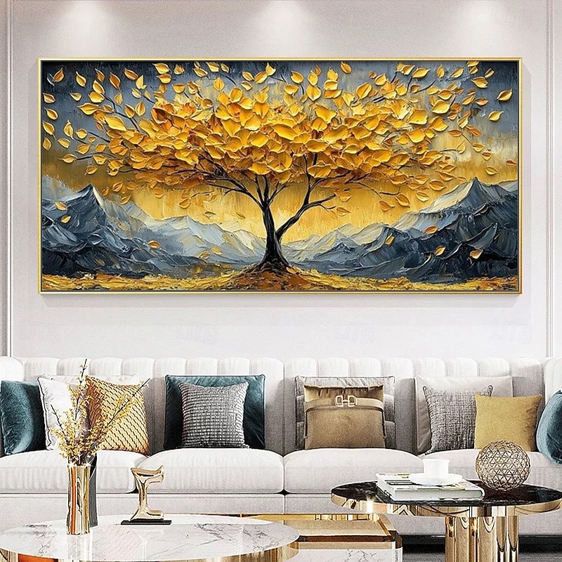 Mintura Handmade 3D Tree Landscape Oil Paintings On Canvas Wall Art Decoration Modern Abstract Picture For Home Decor Rolled Frameless Unstretched Painting