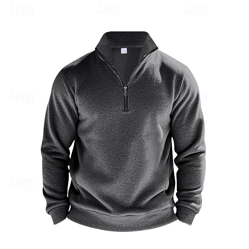 Men's Sweatshirt Quarter Zip Sweatshirt Apricot Black White Wine Red Half Zip Plain Sports & Outdoor Daily Holiday Polyester Streetwear Basic Casual Summer Spring Clothing Apparel Hoodies Sweatshirts2