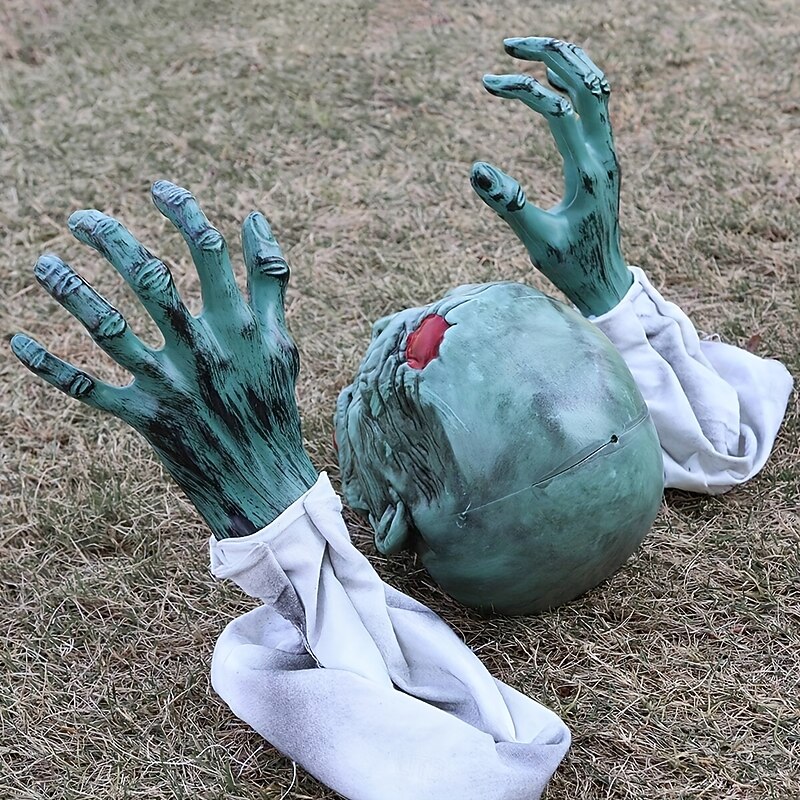 3pcs Realistic Halloween Skeleton Stakes - Spooky Ground Breaker with Arms and Skull Outdoor Lawn and Garden Decor for Halloween Parties Durable Plastic Yard Decoration Halloween Decorations3