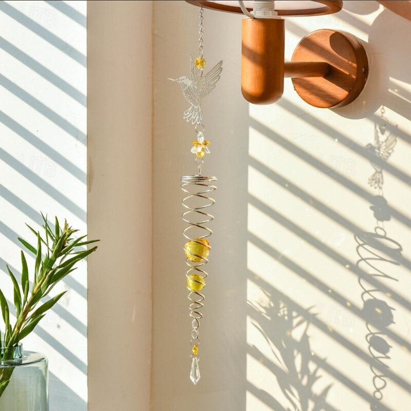 Wind Chimes,Hummingbird Wind Chimes for Outside,Crystal Decorations,Magical Visual Effects3