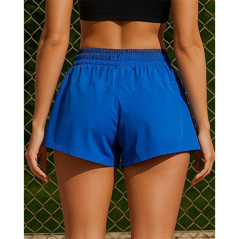 Women's Running Shorts Outdoor Shorts Running Trousers Elastic Waistband Shorts Sports & Outdoor Casual Lightweight Breathable Tennis Running Regular Fit Sportswear Activewear Color Block Blue2