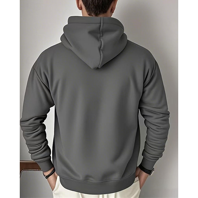 Men's Hoodie Black Wine Navy Blue Blue Camel Hooded Plain Pocket Sports & Outdoor Daily Holiday Polyester Streetwear Basic Casual Fall Winter Clothing Apparel Hoodies Sweatshirts2