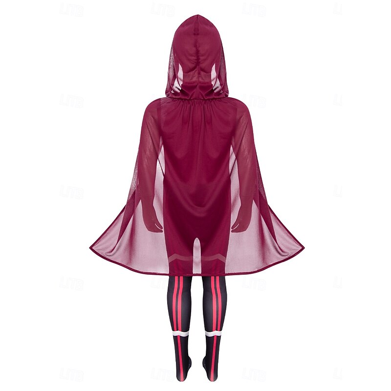 Scarlet Witch Superhero Group Costume Bodysuits Onesie Costume Adventure Movie Cosplay Movie Cosplay for Unisex Boys Girls' Kid's Adults' Halloween Carnival World Book Day Performance Educational2