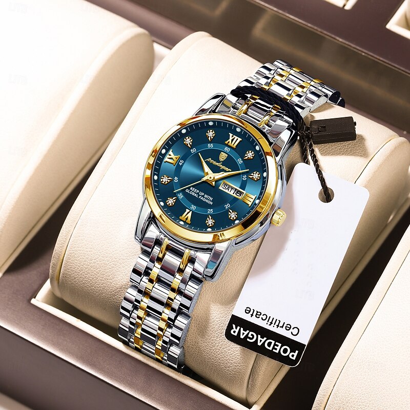 Women Quartz Watch Wristwatch Date Waterproof Alloy Watch2