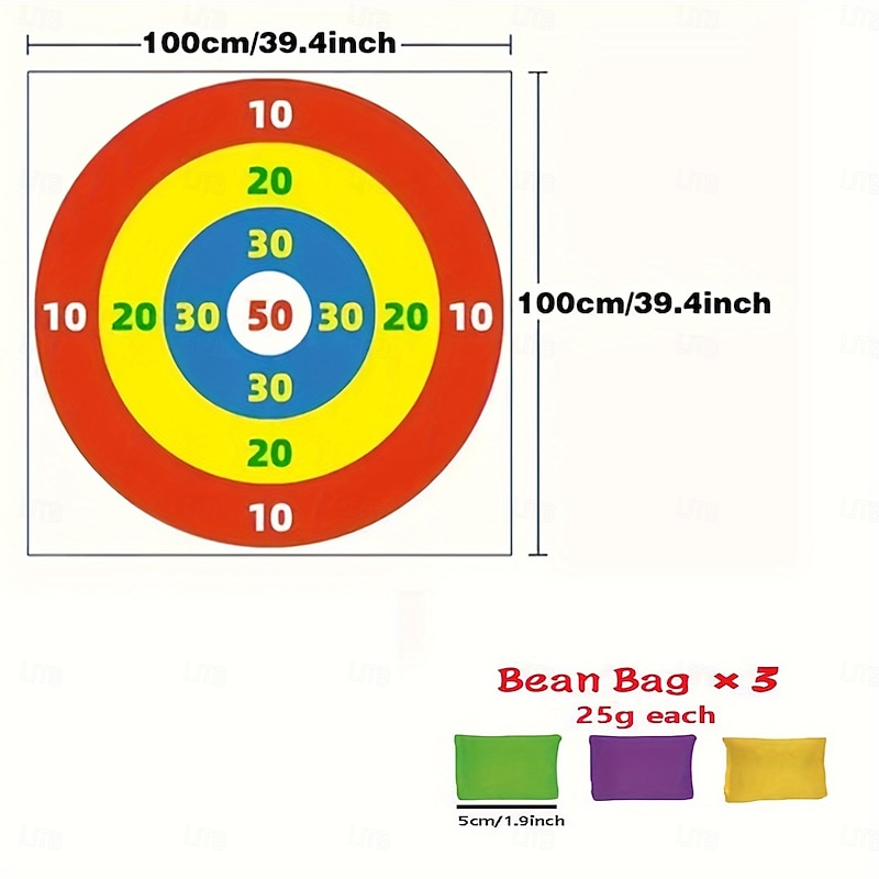 1 Set Sandbag Toss Game - Durable Vinyl Colorful Target Design for Sports Competitions & Family Holiday Gatherings No Electricity Needed Ideal for Team Building and Coordination Activities4