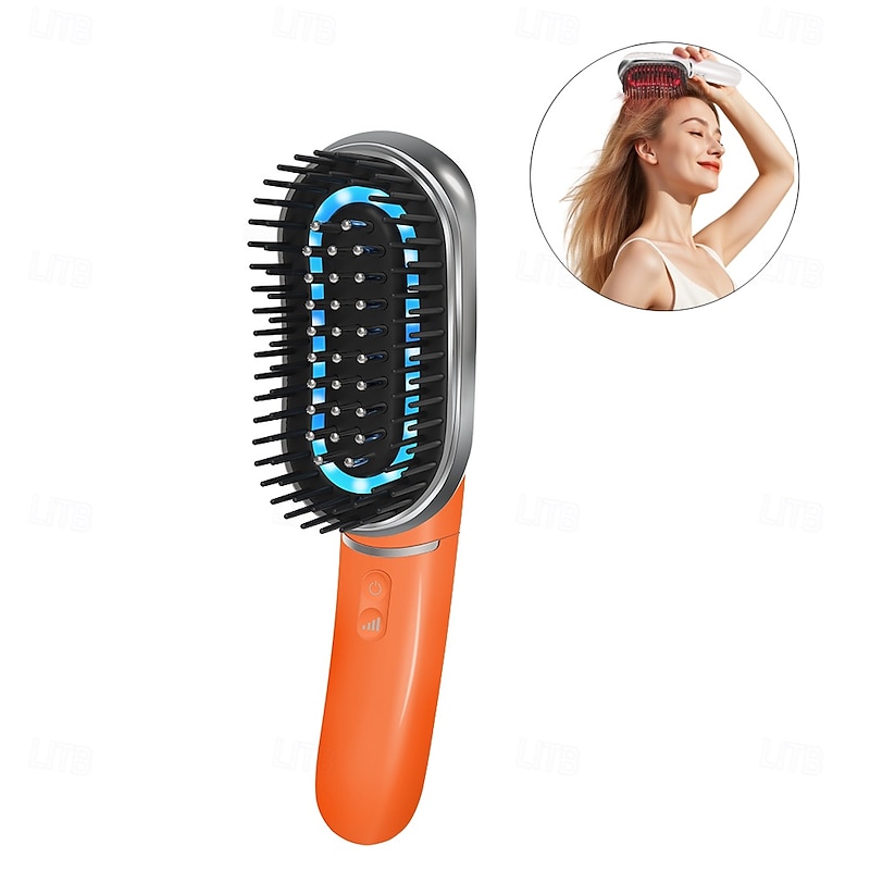 Led Blue Red Light Therapy Hair Massager Brush Scalp Massage Comb EMS Microcurrent Negative Ion Hair Comb