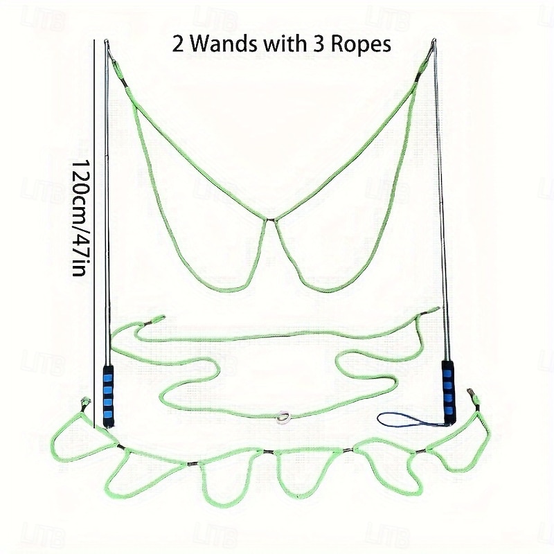 Durable Stainless Steel Giant Bubble Wand for Adults - Telescopic Portable with Comfort Sponge Handle Includes 3 Unique Rope Attachments for Diverse Bubble Creations - Ideal for Outdoor Play4