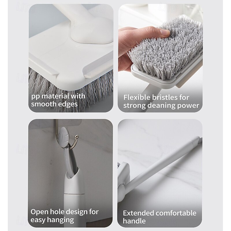 Bathroom Cleaning Brush, Multi-Functional Cleaning Brush, With Rotatable Handle, Wall-Mountable Storage2