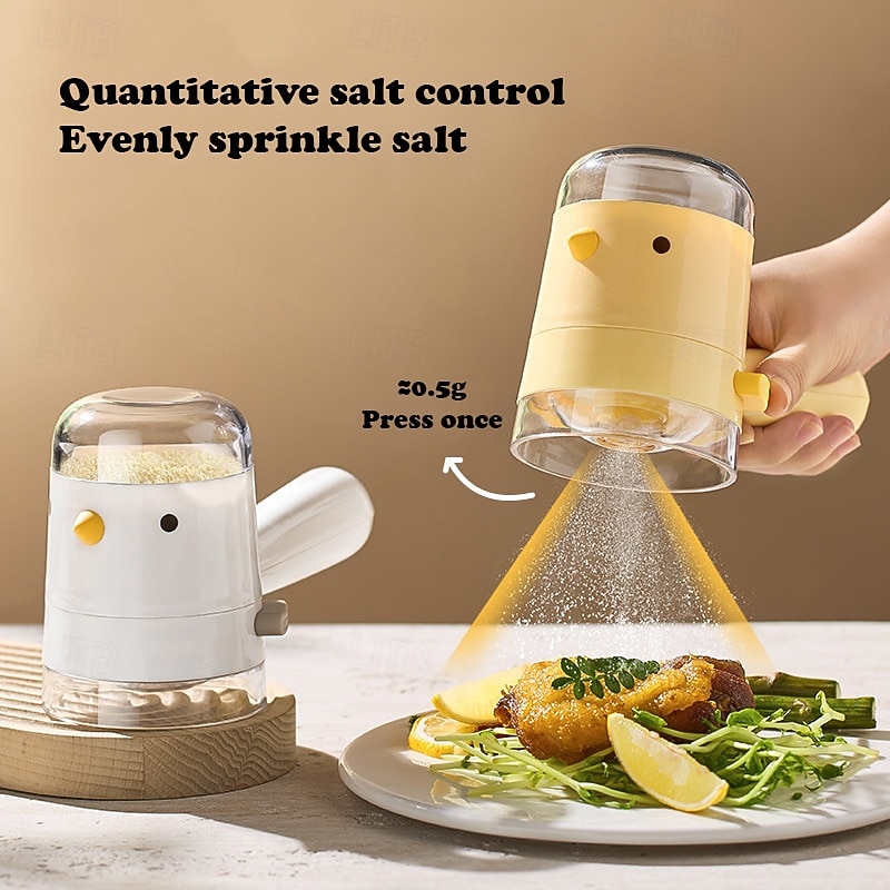 Spice Storage Jar, Moisture-Proof Sealed Glass Salt Container, Kitchen Seasoning Bottle with Measuring Lid