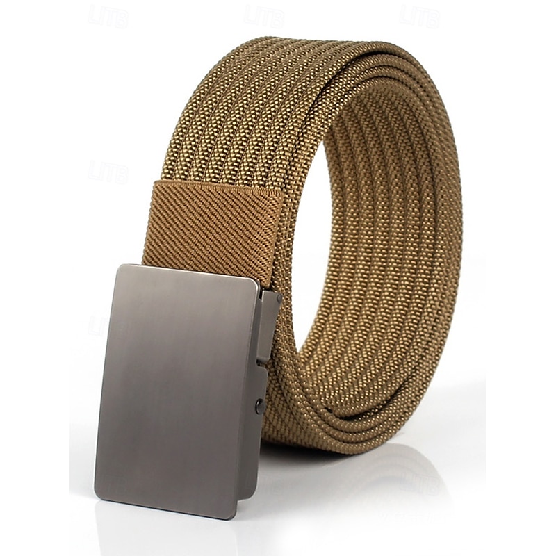Men's Military-Style Tactical Belt with Metal Buckle – Adjustable Polyester Webbing Belt for Outdoor, Work and Casual Wear3