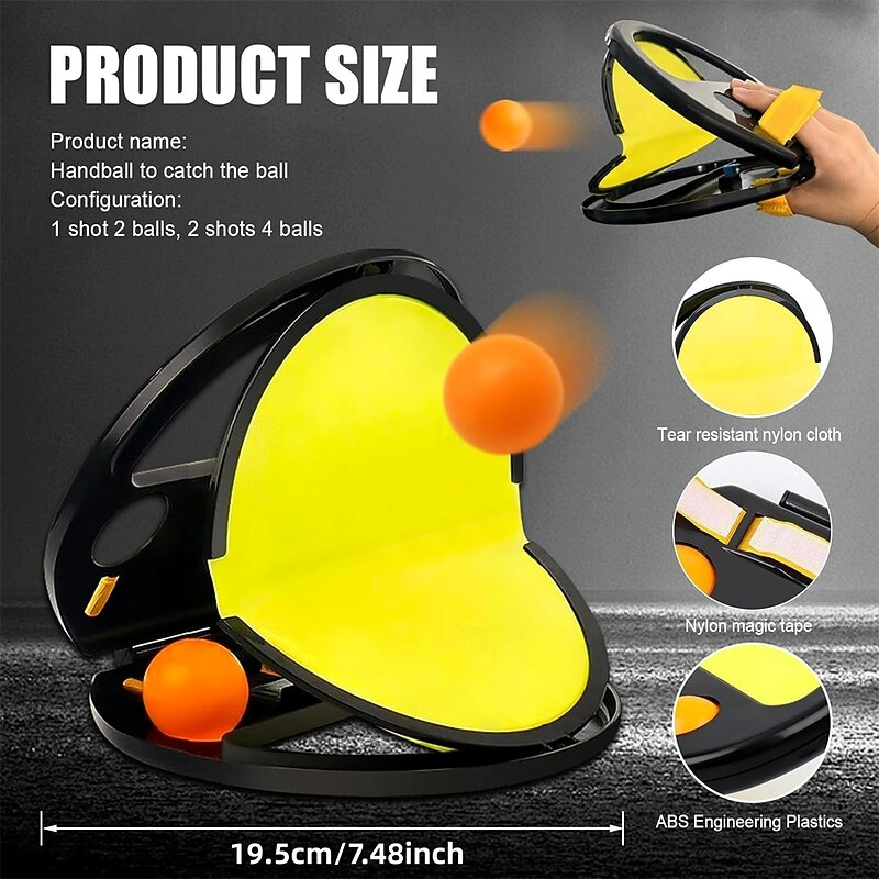 Hands-Free Catch & Throw Ball Reaction Training - Portable Indoor/Outdoor Interactive Trainer for Solo & Double Interaction Durable PVC with Yellow/Black Design Perfect for Halloween Christmas2