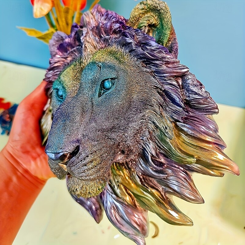 Lion and Wolf Head Silicone Resin Molds Perfect for DIY Art Crafts and Home Decor