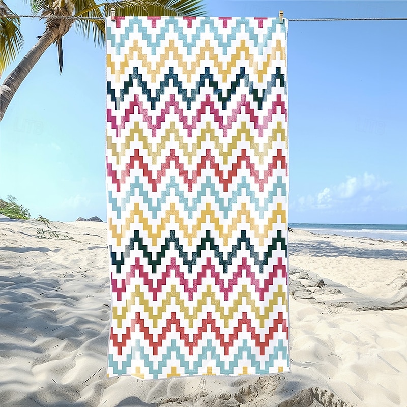 Soft and Absorbent Beach Towel - Lightweight, Quick-Dry, Sand-Free Design for Beach, Pool, and Travel2