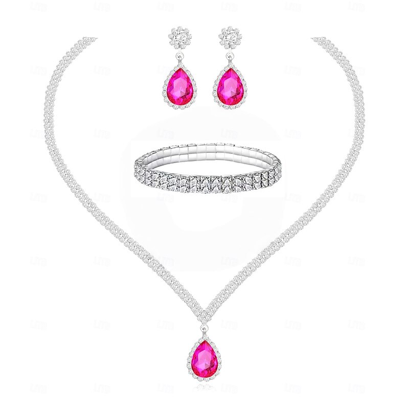 Bridal Jewelry Sets One-piece Suit Alloy 1 Necklace Earrings Necklace Women's Stylish Cute Joy Jewelry Set For Party3
