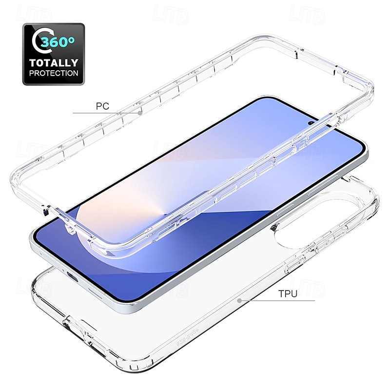 Phone Case For Samsung Galaxy S25 S25 Edge S24 S23 Ultra Plus A16 A25 Back Cover Transparent Shockproof TPU PC3
