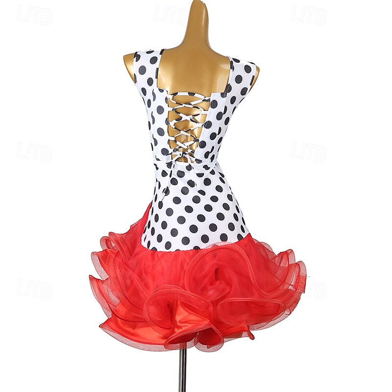 Latin Dance Dress Splicing Women's Performance Daily Wear Sleeveless Spandex2