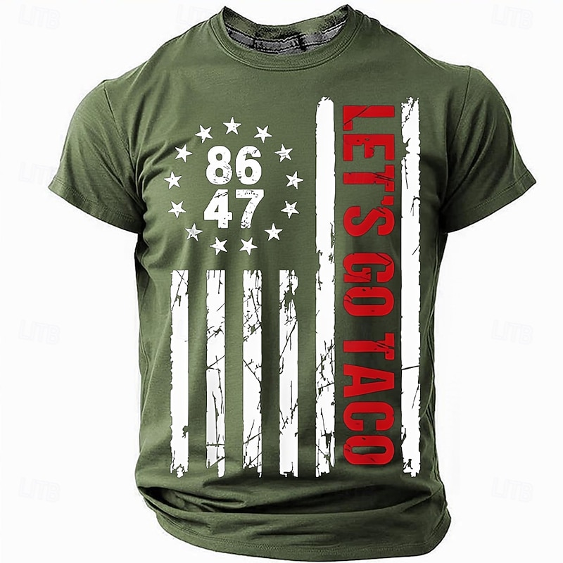Patriotic T Shirts For Men American US Flag T Shirt Short Sleeve T shirt 3D Print Crew Neck Round Neck Shirt Fashion Daily Basic Street Casual Daily Black Gray Summer Spring All Seasons Clothing2