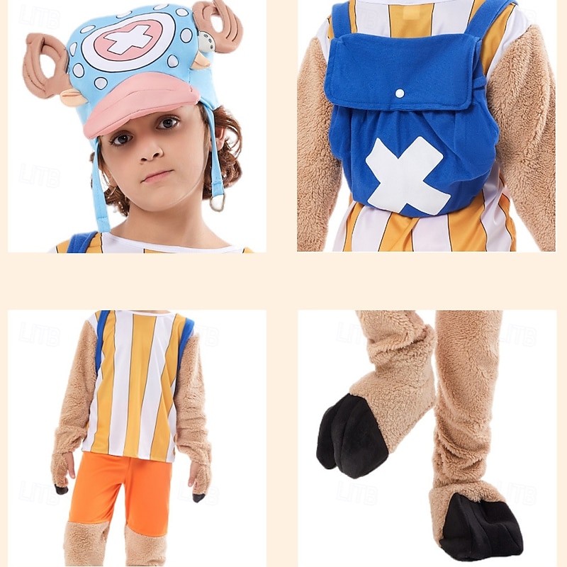 Pirate Tony Tony Chopper Anime Outfits Costume Cosplay Suits Halloween Carnival World Book Day Performance Educational Dress Up School Event Dress Up Top Pants Gloves For Boys' Kid's3