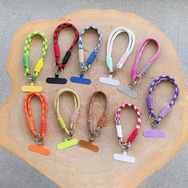 New Creative Color Splicing Phone Case Chain Universal and Versatile Short Rope Handheld Chain Durable and Anti Loss Phone Hanging Rope2